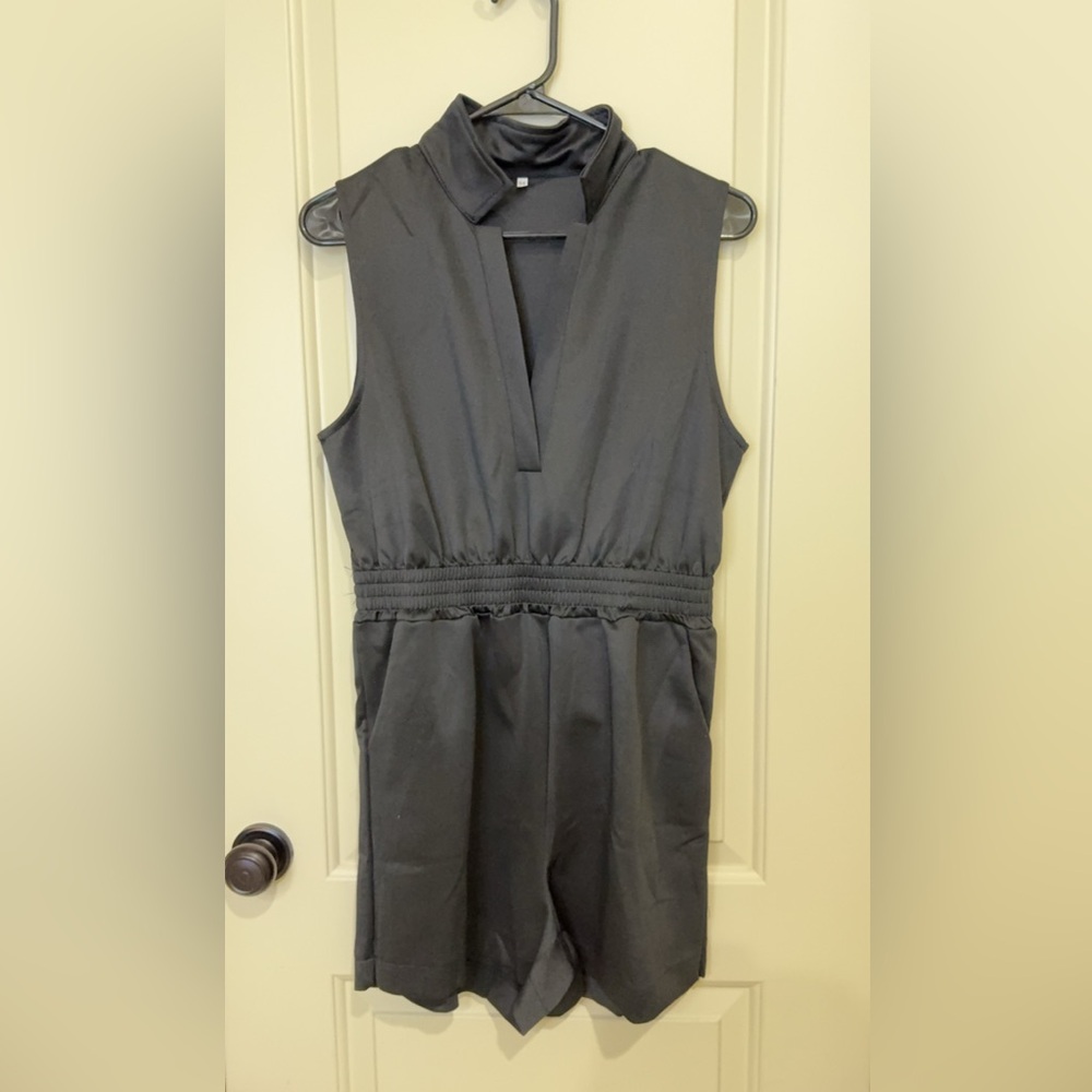 Black Sleeveless Active Romper